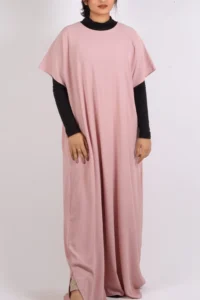 Inner Layering Half-Sleeve Dress / Slip – Pastel Pink