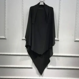 Single Layer Black Instant Khimar for Women