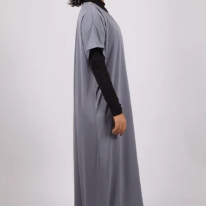 Inner Layering Half-Sleeve Dress / Slip – Grey