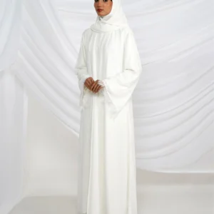 Layali Lace Abaya - White