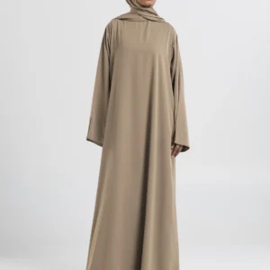 Modern Minimalist Essential Abaya – Sandstone Taupe